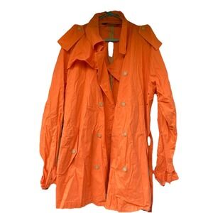 🔥 Polo Ralph Lauren® RARE 90s Orange Double Breasted Trench Coat - XL NWT!